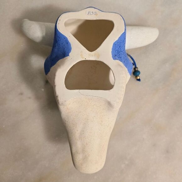 Vintage Native American Navajo Ceramic Buffalo Bull Skull - Picture 7 of 9